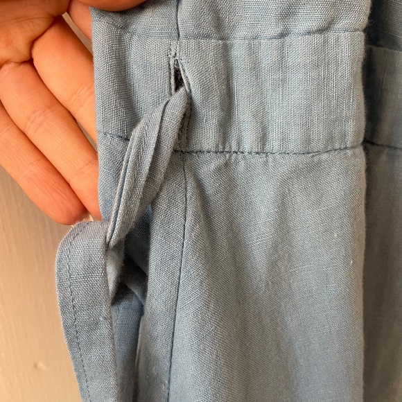 J. Crew Linen Wrap Midi Dress Blue XS - Picture 7 of 12